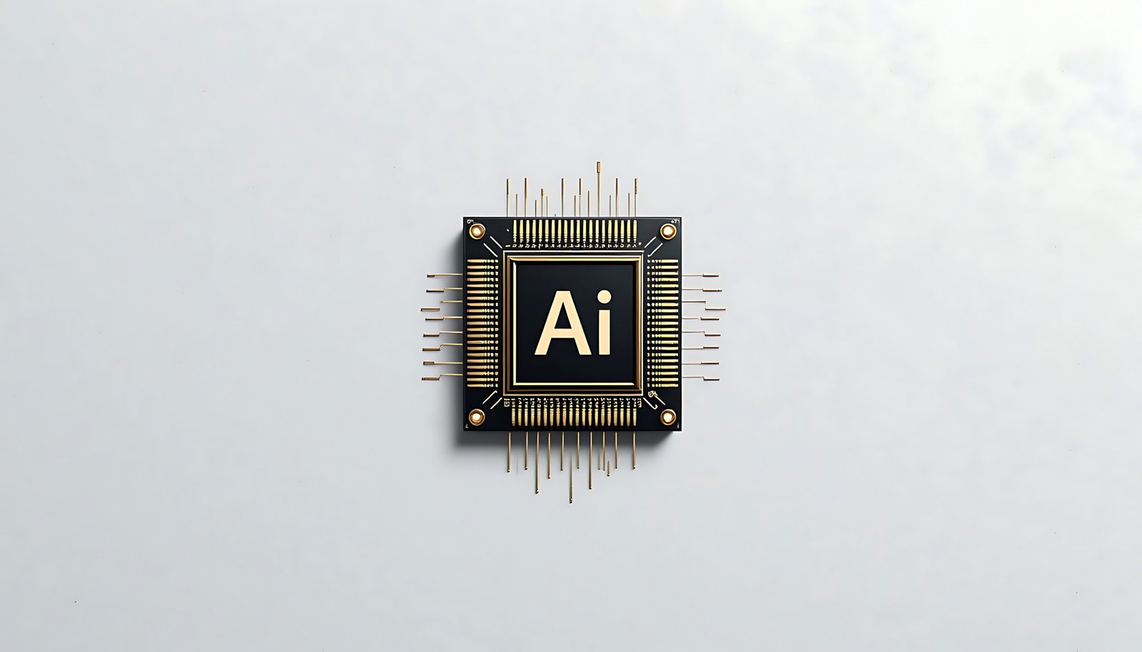 futuristic ai chip on white background. cpu. artificial intellig